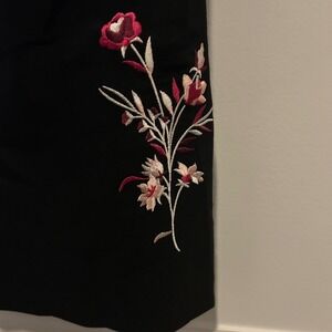 VTG Necessary Objects Black Dress Floral Embroidered Spaghetti‎ Strap Size M/L